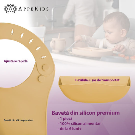 AppeKids Lätzchen Silikon mit Tasche Honey