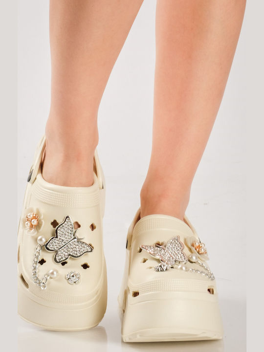 The Shoemart Damen Clogs Beige