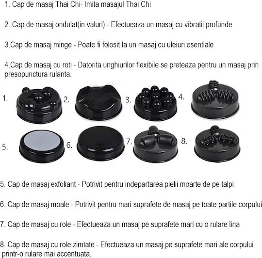Dispozitiv de masaj Presopunctură pentru cap, picioare & corp împotriva celulitei cu căldură infraroșie și vibrație Albă