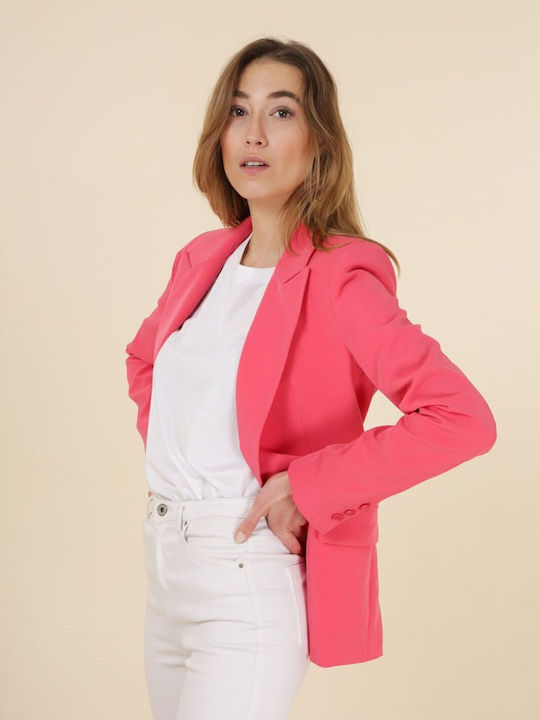 Attentif Women's Waisted Blazer Light Blue