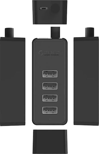 Orico USB-Hub mit 4 Anschlüssen USB 2.0 mit USB-A Anschluss