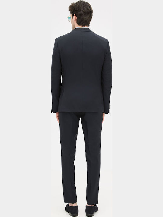 Men's Winter Suit Slim Fit Dark Blue