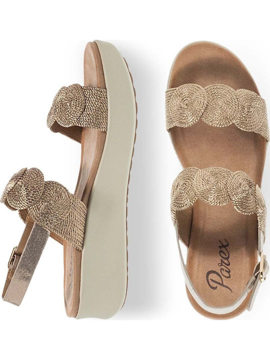 Women's Synthetic Leather Platform Shoes Gold