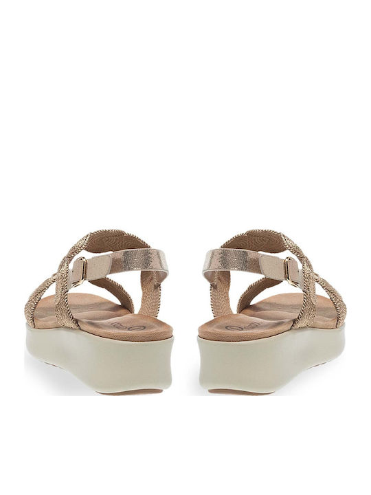 Women's Synthetic Leather Platform Shoes Gold