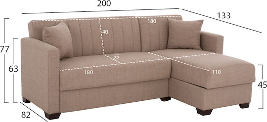 Ghufran Γωνιακός Καναπές Κρεβάτι 200x133x77εκ. Ghufran Γωνιακός Καναπές Κρεβάτι 200x133x77εκ.