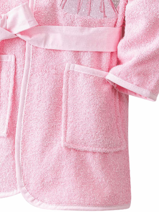 Borea Borea Baby Bademantel mit Kapuzen Little Queen Rosa