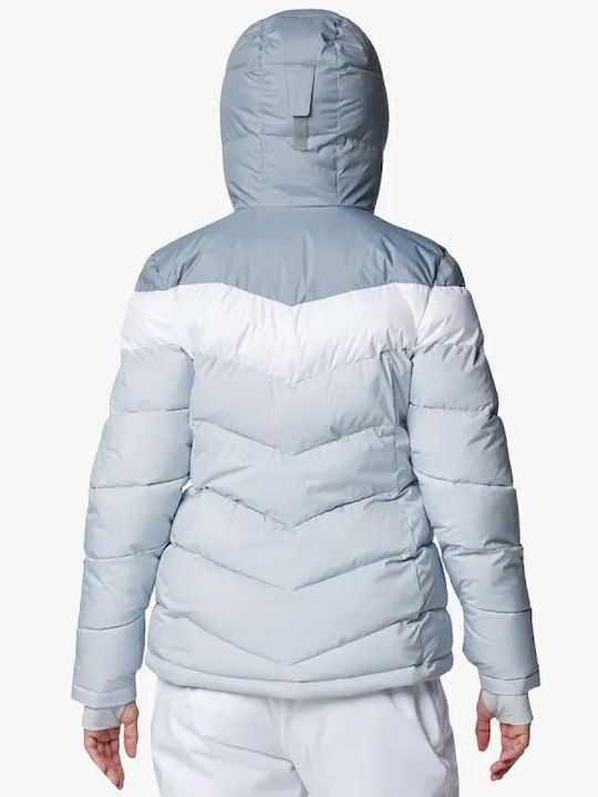 Abbott Peak™ Ii Women's Long Puffer Jacket Waterproof and Windproof for Winter with Hood White/light Blue