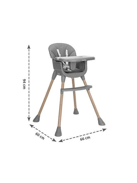 Lorelli Vanilla Highchair 3 in 1 with Adjustable Height Grey