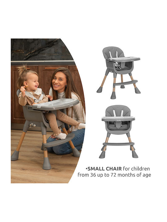 Lorelli Vanilla Highchair 3 in 1 with Adjustable Height Grey