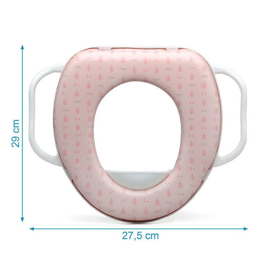 Kiokids Toddler Toilet Seat Pink with Handles