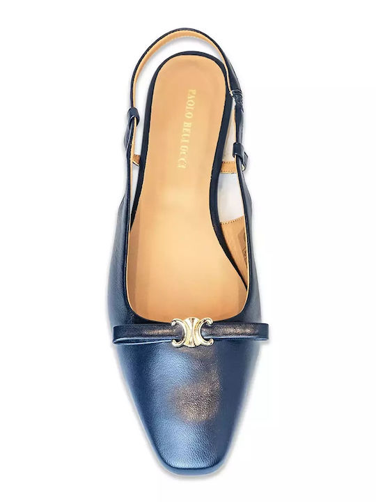 Γυναικείες Μπαλαρίνες Slingback με Λουράκι σε Μπλε Χρώμα
