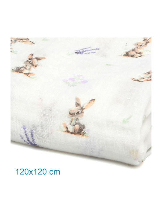 Kiokids Scutec din Muselină Lila 120x120εκ.