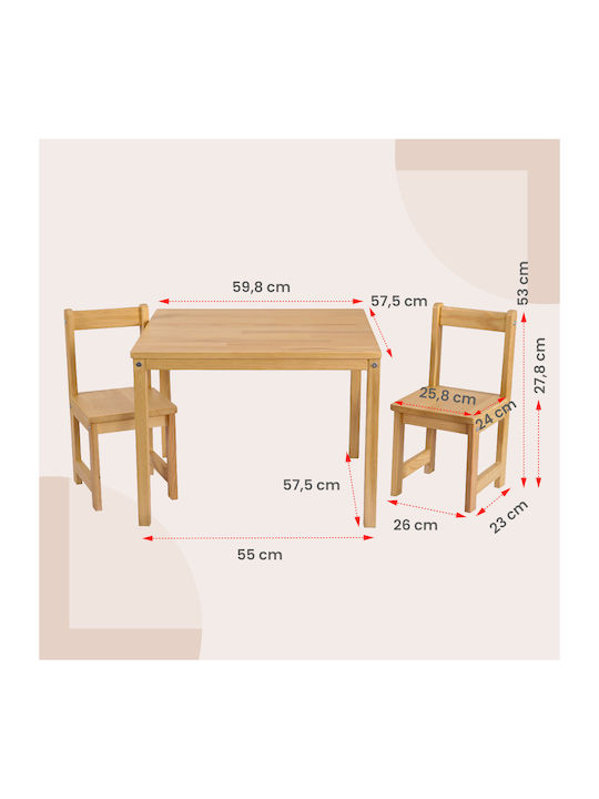 Kids Table and Chairs Set for Painting made of Wood Affetto