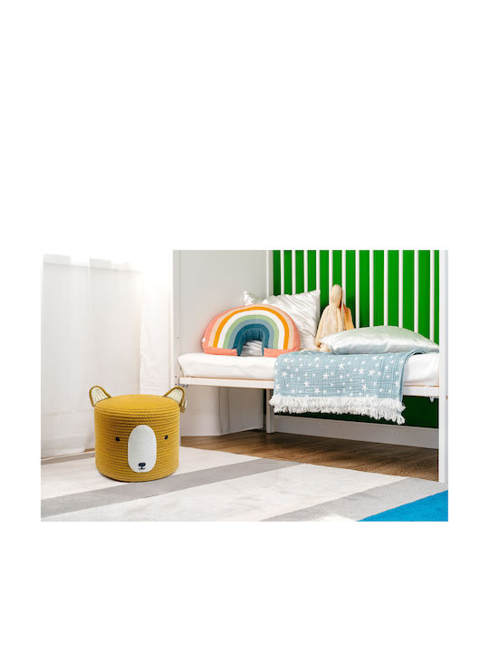 Παιδικό Σκαμπό Teddy Πορτοκαλί 36x36x28εκ.