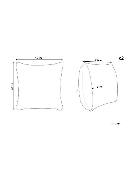 Beliani Sofa-Kissen aus 100% Baumwolle Mehrfarbig 45x45cm