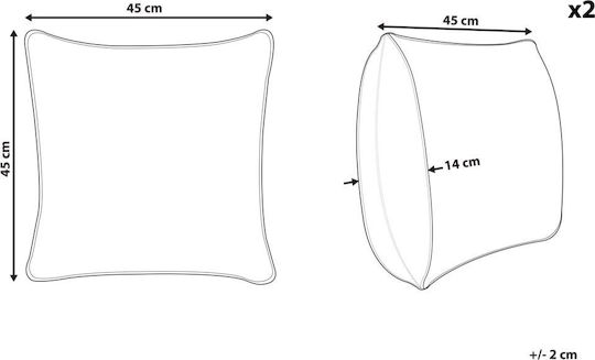 Beliani Sofa-Kissen aus 100% Baumwolle Mehrfarbig 45x45cm