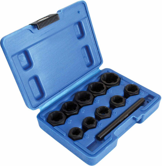 Satra Căpăcei Hexagonali cu Patrat de Prindere 1/2" Set 11buc