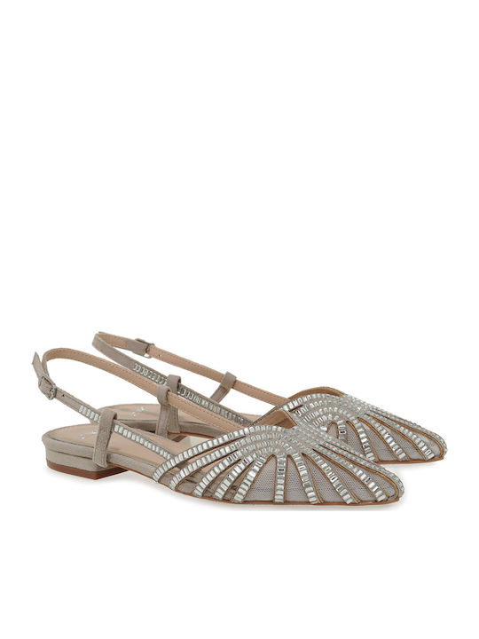 Exe Велур Дамски балетни обувки Слингбек в Сив Цвят