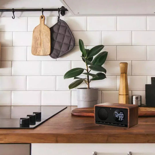 Manta Ceas Digital de Masă cu Alarmă & Radio Negru