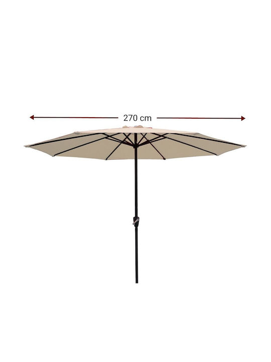 Umbrelă Rotundă Metalică Grizel Bej Φ2.7m