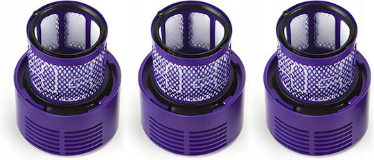 Newevo Vacuum Filter Dyson 3 Pieces Compatible Dyson V10 V11 V15 Sv12 Vacuum Cleaners Washable Purple