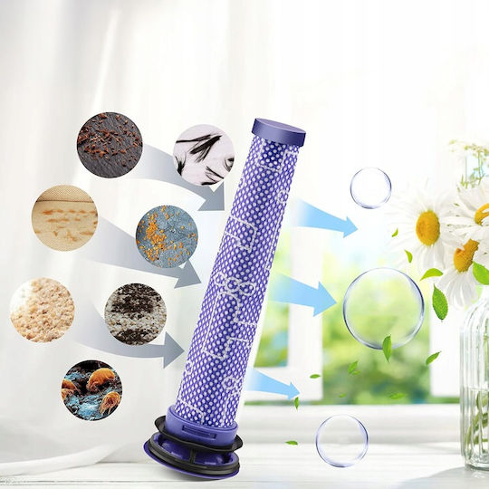 Set 4 Newevo Filters Compatible Dyson V7 V8 V8+ Vacuum Cleaners 2 Pre-filters 2 Hepa Filters Washable Purple