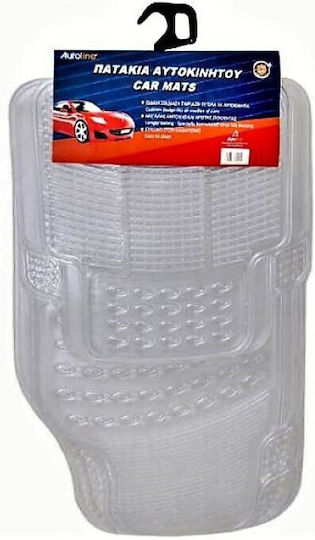 Autoline Satz Vorder- und Hintermatten Universal 4Stück aus Gummi Transparent