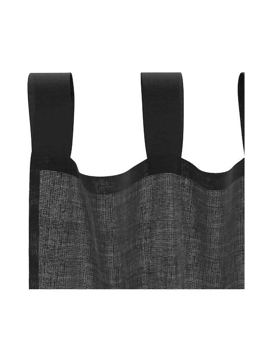 vidaXL Set Window Curtains with Tab Top Black 140x245cm
