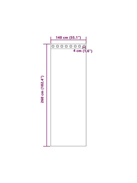 vidaXL Σετ Κουρτίνες με Τρουκς Ροζ 140x260εκ.