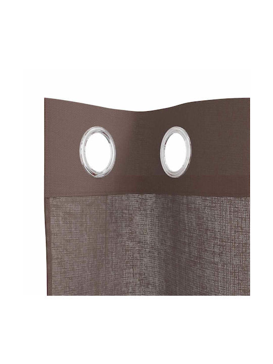 vidaXL Set Perdele Fereastră Cu Capse Maro 140x175cm