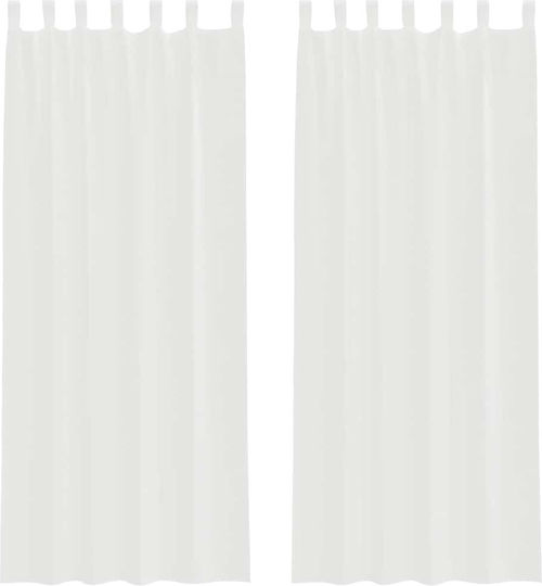 vidaXL Комплект Пердета И Завеси С Презрамки Voile Бели 140x260см