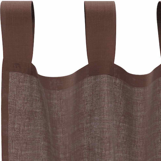 vidaXL Set Curtains Window with Tab Top Voile Brown 140x175cm
