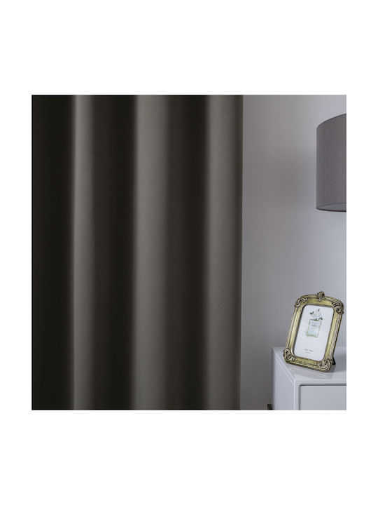 Beauty Home Κουρτίνα Συσκότισης με Τρουκς Καφέ 140x270εκ.