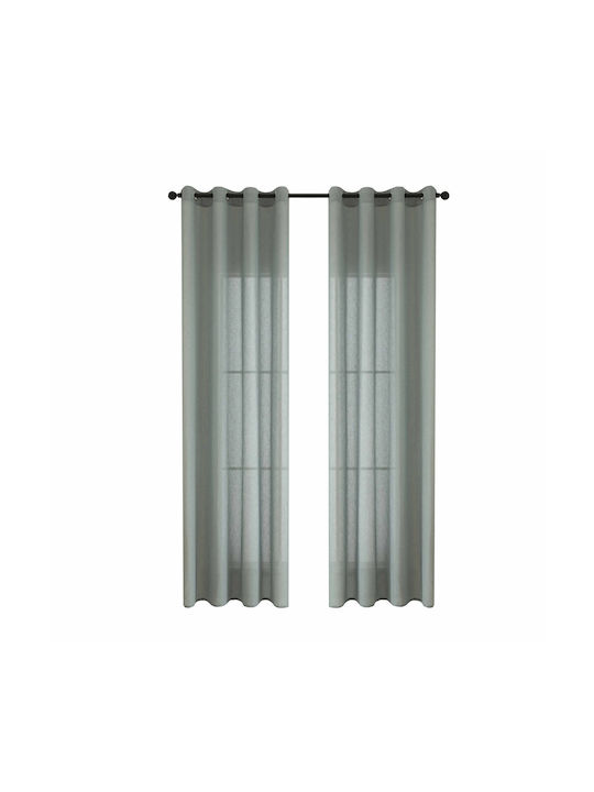 Beauty Home Κουρτίνα με Τρουκς Fit Art 8447 Τιρκουάζ 140x270εκ.