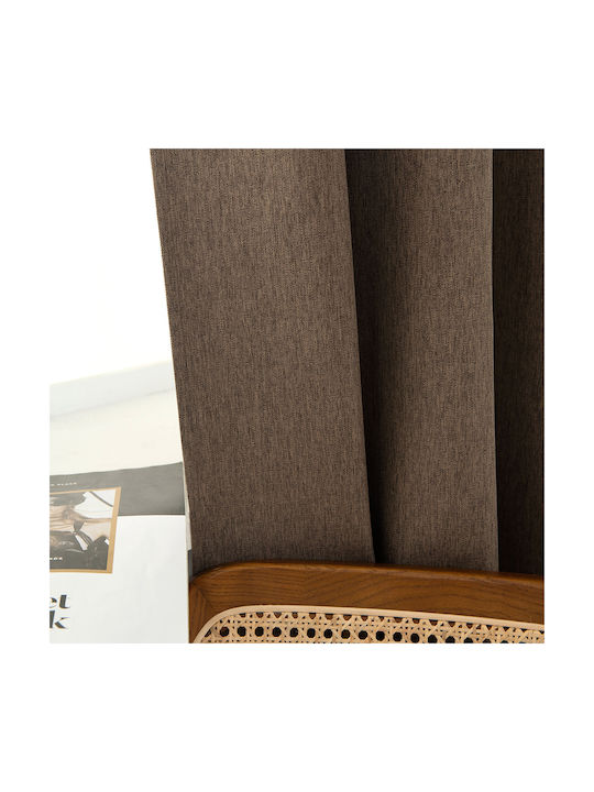 Beauty Home Κουρτίνα με Τρουκς Καφέ 140x270εκ.