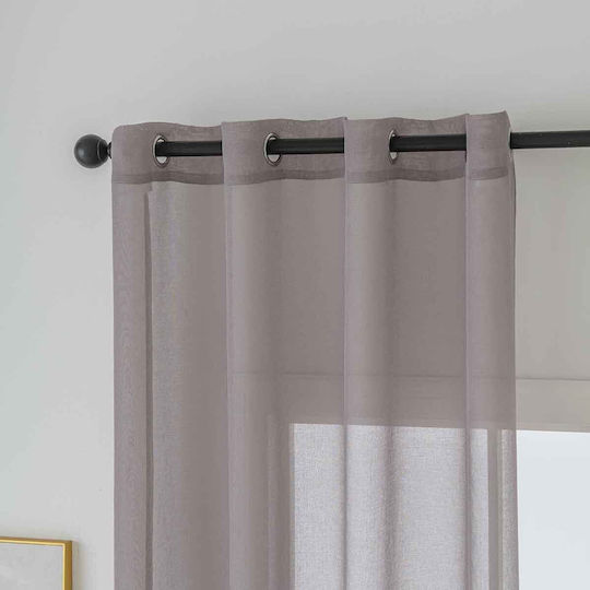 Beauty Home Κουρτίνα με Τρουκς Sharp Art 8448 Μωβ 140x270εκ.