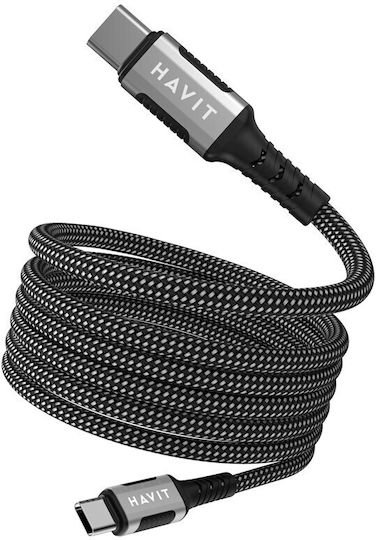 Havit Магнитен USB 2.0 Кабел USB-C Мъжки - USB-C 60W Захранване PD Черен 1м CB6297