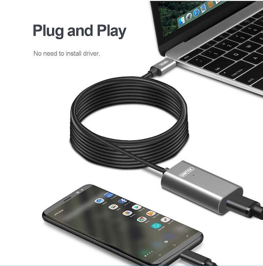 Unitek USB 3.1 Cable USB-C male - USB-A female Black 5m (U304A)