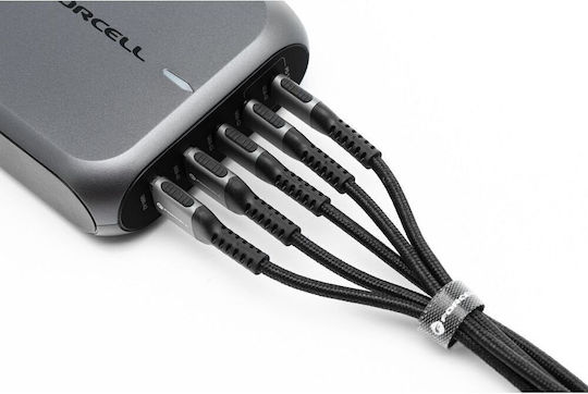 Forcell USB 2.0 Cable USB-C male - USB-A 66W Μαύρο 2m