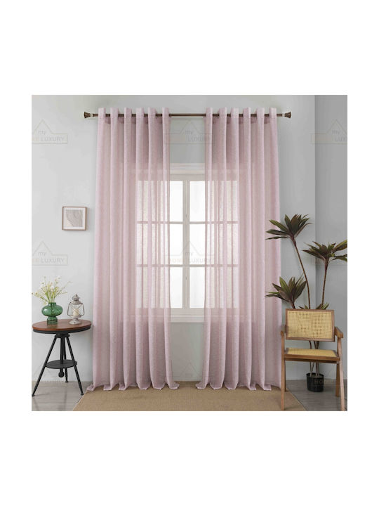 My Home Luxury Perdea cu Capse A6023-27 Roz 270x290cm