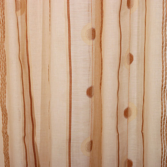 Viopros Κουρτίνα με Τρέσα Brown 140x270εκ.