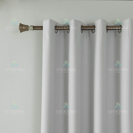 Lucktora Vorhang mit Grommets Weiß 270x265cm