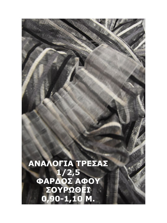 Decotelia Κουρτίνα με Τρέσα Μαύρη 260x237εκ.