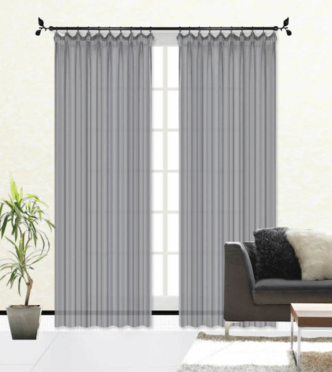 Import Hellas Vorhang mit Bleistiftfalten Voal Grau Dunkel 160x270cm