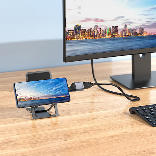 Hoco Konverter USB-C männlich zu HDMI weiblich Gray 1Stück OMX-6942007645584