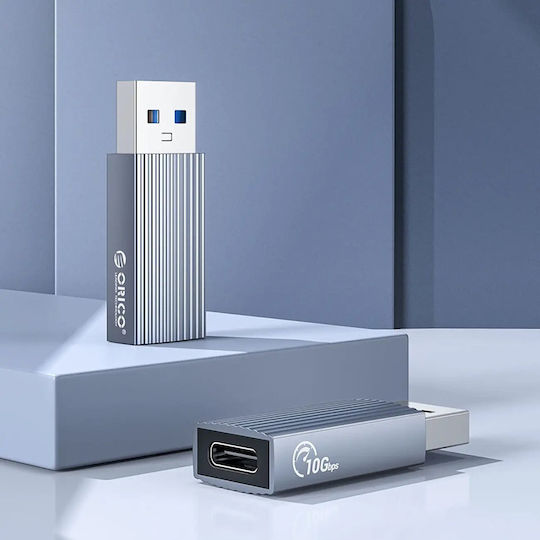 Orico Μετατροπέας USB-A male σε USB-C female Γκρι 1τμχ