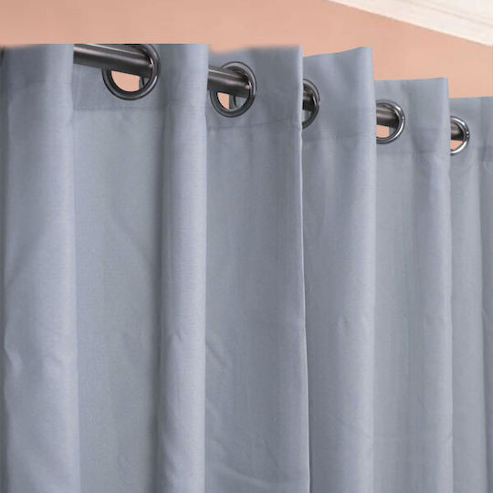 SpitiBazaar Mit Grommets Blaue Vorhänge 270x280cm