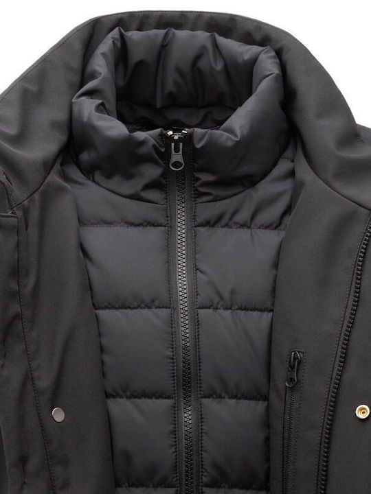 Tucano Urbano Livigno Hydroscud Χειμερινό Ανδρικό Μπουφάν Μηχανής Softshell Αδιάβροχο Μαύρο