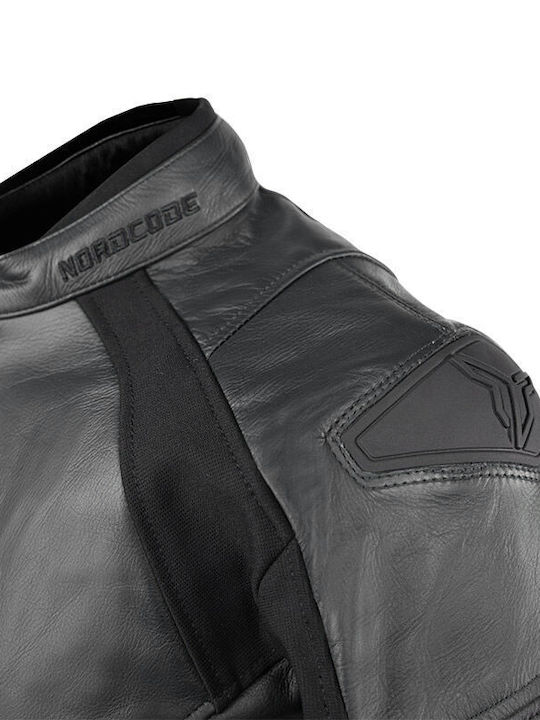 Nordcode Racer Oversize Мъжко Мотоциклетно яке Кожено Черен