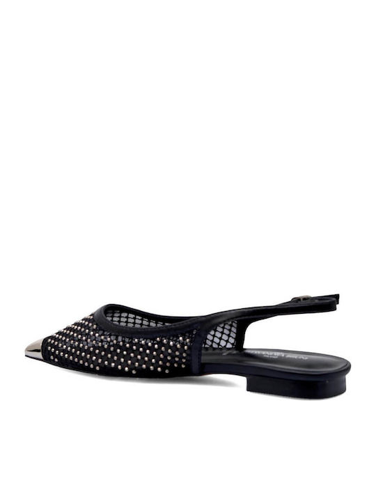 Pointy Slingback Ballerinas Black